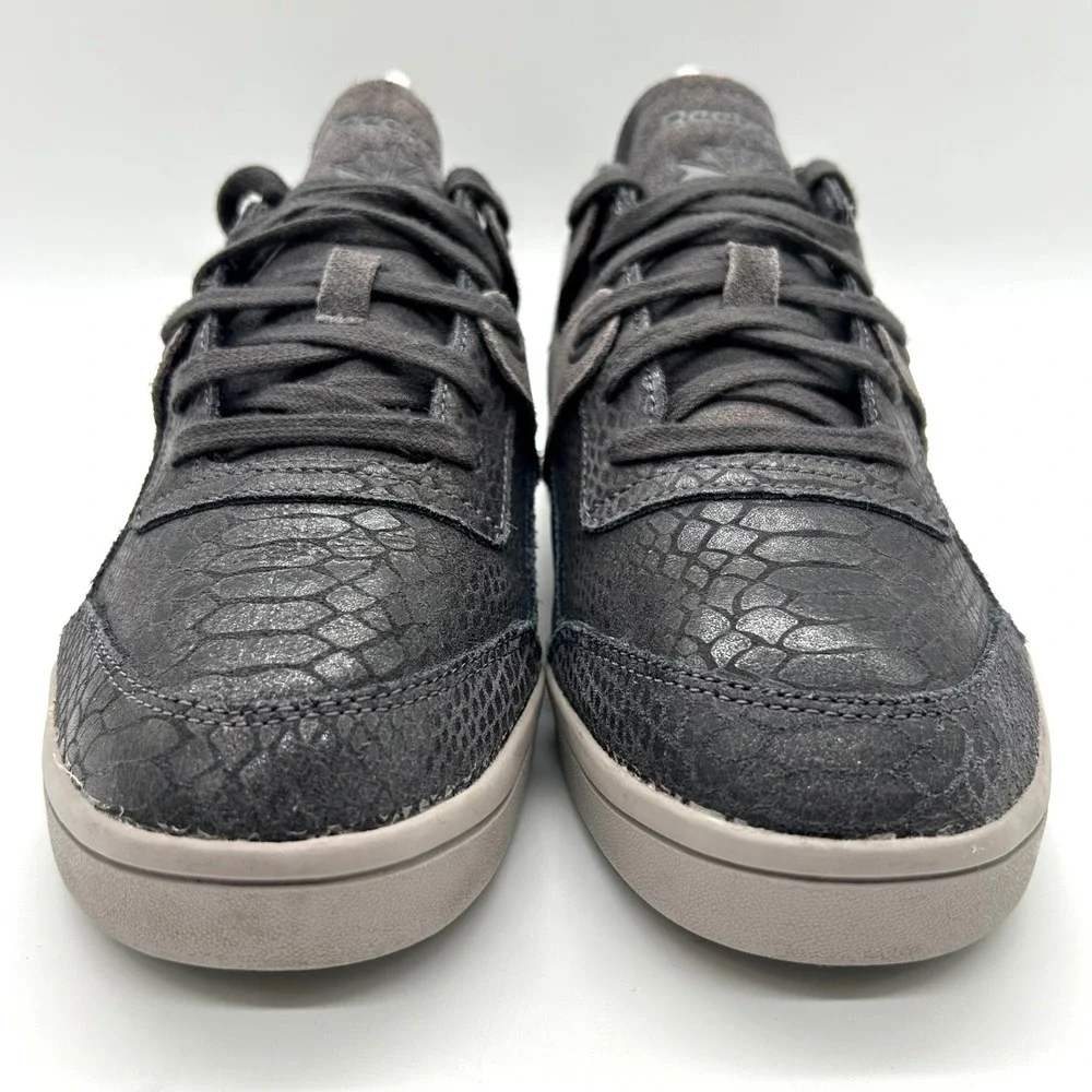 Reebok Workout Plus Sneakers Low Top Casual Shoes Men's 8.5 Gray‎ Snake Print